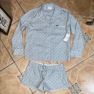 NWT Figs pajamas set top shirt shorts sleep sleepwear
